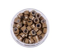 500Pcs Micro Rings 5 mm Silicone Lined Aluminum Link Beads for Hair Extensions Tools, Dark Blonde