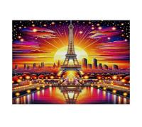 500pcs Mini Puzzle for Family Sunset Tower Reflection Challenging | 52x38cm Cardboard Home Decor Durable Structure Birthday Gift Stress Relief