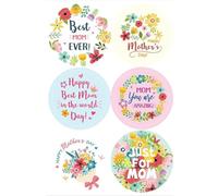 500Pcs Mother's Day Dealing Sticker 1Inch Flower Seal Sticker Wrapping Label for Envelope Card Mother's Day Card Removable