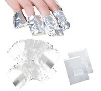 500Pcs Nail Foils Remover Wraps, Aluminium Gel Nail Polish Soak Off Pads, Pre-attached Lint-Free Cotton for Effective Nail Art Removal, Professional Manicure Tool for Home or Salon Use