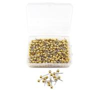 500Pcs Novelty Cute Push Pin World Travel Map Pinboard Round Head Thumb Map Tacks Push Pins Small Size Gold School Office Supplies