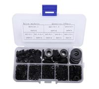 500pcs Nylon Flat Washers Assortment Set M2 to M10 Black Plastic Gaskets in Storage Box, Wear Resistant Insulating Washers for Electrical Connections, Household