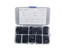 500pcs Nylon Flat Washers Kit for Screws and Bolts with Clear Storage Case Rust Resistant Plastic Washers for Appliance Repair and Outdoor Use