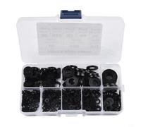 500PCS Nylon Flat Washers Thick Sealing Black Plastic Washers for M2 to M10 Metric Bolts and Screws with Various Sizes