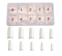 500PCS Oval False Nails - Natural Acrylic Nail Tips for Women & Girls - 10 Sizes in Box - DIY Nail Art for Home or Salon Use - Press On Artificial Tips for Extensions or French Manicure