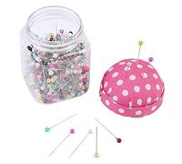 500Pcs Pearl Needles Quilting Pins Packed in Fabric Covered Pin Cushion Bottle Wedding Decorating Tool Sewing Crafts