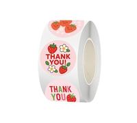500pcs Pink Thank You Stickers roll for Store Greeting Cards Crafts Decor
