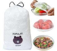 500pcs Plastic Bowl Covers Elastic Reusable Food Covers Outdoor Thickend Kitchen Bowl Dish Plate Cover, Sourdough Bread Baking Supplies, Fruit Fresh Keeping Storage Accessories Food Grade (White)