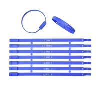 500pcs Plastic Seals Numbered Security Shipping Tamper Tags, Slender Shape Container Ties Fixed Disposable Lock for Trailer Truck Cable (Blue)