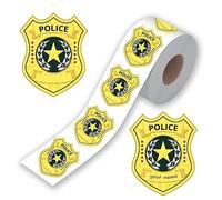 500pcs Police Badges Stickers for Kids Police Name Tag Label Police Party Supplies Favors Gift for Kids Teacher Office School Decorations