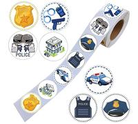 500PCS Police Car Roll Stickers - Police Car Theme Party Supplies Decorations Birthday Baby Shower Party Favors Jar Containers Letter DIY Sticker Labels Decals