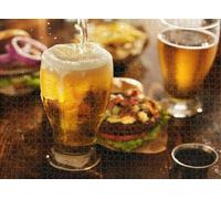 500pcs Puzzle for Adults Jigsaw Puzzles Hard Challenging Difficult Family Cool Large Beer Being Poured into Glass Gourmet Hamburgers Puzzles for Adults