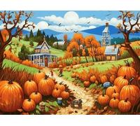 500pcs Puzzles for Adults and Family Jigsaw Puzzles The Great Pumpkin Contest Visit Fall Autumn Country Farm Halloween Home Decor Wall Art As Picure