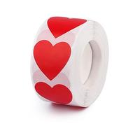 500PCS Red Heart Stickers 1 inch Valentine's Day Love Shape Self-Adhesive Labels Red Heart Shaped Labels for Invitation Envelopes Crafting Scrapbooking Award Charts Offices Classrooms Bookmarks