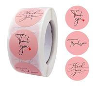 500Pcs/Roll 3 Styles Thank You Stickers Adhesive Label Scrapbooking Seal Labels Party Gift Packaging Label Stickers Clear Round