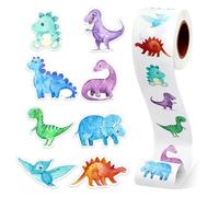 500Pcs/Roll Dinosaur Stickers, Self-Adhesive Dinosaur Stickers for Kids, Waterproof, Reusable Animal for Party Supplies, School Rewards, Birthday Favors for Kids