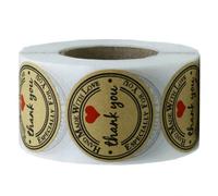 500pcs/Roll Labels Thank You Adhesive Label Kraft Paper Stickers Gift Wraps Decor (Thank You)