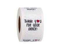 500pcs/roll Round Thank You for Your Order Heart Sticker Handmade Seal Labels Packaging Sticker Seal