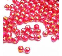 500pcs Rose Red Acrylic Round Beads for Jewlery Bracelet Making,Acrylic Loose Beads with Hole 6mm Craft Beads for DIY Beading