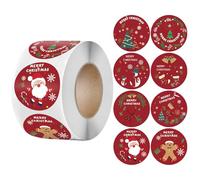500pcs Round Christmas Stickers 3.8cm,Christmas Roll Merry Christ-mas Round Self Adhesive Stickers for Card Making Sealing Envelopes Wrapping Presents Xmas Party Decoration