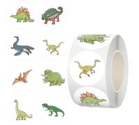 500PCS Round Dinosaur Stickers 2.5cm Kids Reward Stickers 8 Patterns Kids Sticker Rolls for Party Favors Classroom Rewards Reward Charts DIY Craft Projects Suitable for Home School