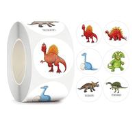 500pcs Round Dinosaur Stickers 3.8cm,Dinosaur Stickers Roll Kids Dinosaurs Round Self Adhesive Sticker for Card Making Sealing Envelopes Wrapping Presents Boy Girl Party Sticker Decoration