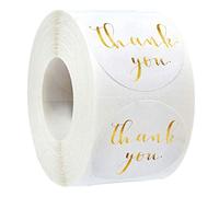 500pcs Round Thank You Stickers Gold Foil Seal Labels Wedding Envelope Handmade Stationery Seal Stickers for Containers