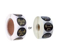 500pcs Round Thank You Stickers Seal Labels Wedding Party Scrapbooking Package Thank You Stickers Black Roll