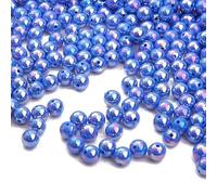500pcs Royal Blue Acrylic Round Beads for Jewlery Bracelet Making,Acrylic Loose Beads with Hole 6mm Craft Beads for DIY Beading
