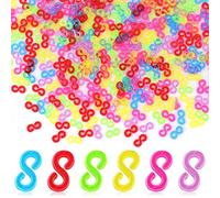 500PCS S Clips Rubber Band Clips Plastic Connectors Refills Kit for Loom Bracelets DIY Handicrafts, Exquisite Gadgets, Toys for Kids, Boys and Girls (Colorful)