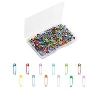 500PCS Safety Pins, 19mm Mixed Colors, Small Steel Wires Safety Pins with Storage Box for DIY Art Craft Jewelry Making Home Office (Colorful)