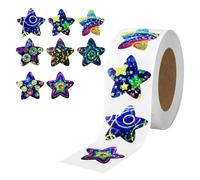 500Pcs Self-Adhesive Shiny Reward Stickers - 2.5cm Waterproof Holographic Star Stickers, Universe Space Design for Kids, Crafts & Activities