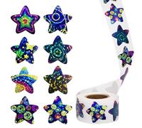 500Pcs Shiny Reward Stickers for Children, Self Adhesive Sparkly Sticker Sparkly Universe Space Sticker Motivational Holographic Star Stickers for Rewards, Crafts, and Classroom Use