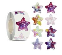 500pcs Shiny Reward Stickers, Self Adhesive Sparkly Star Stickers, 2.5cm Waterproof Motivational Holographic Star Sticker for Children Students Teachers Classroom