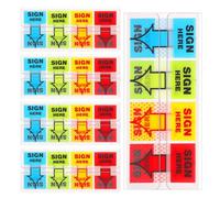 500Pcs Sign Here Stickers, Sign Here Tabs Arrow Labels Stickers Sticky Tabs & Sticky Notes for School Students Office Documents Home Annotating Books Notebooks Supplies (4 Colors)