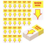 500Pcs Sign Here Stickers Sign Here Tabs Yellow Flags Arrows Easy to Post Labels Stickers Flags Tab for Book Annotation Office Documents Notebooks Supplies