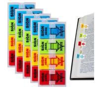 500PCS Sign Here Stickers Sign Post Here Flags Arrow Labels Stickers Sign Here Flags Sticky Adhesive Sign Here Tabs for Documents Notebooks Home Office School Supplies(4 Colors)