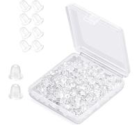 500PCS Silicone Earring Backs with Storage Box - Soft Transparent Earring Stoppers for Secure Fit & Allergy-Free Comfort