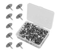 500pcs Silver Drawing Pins, 9.5mm Round Push Pins - Iron Thumb Tacks for Office, Crafts, Home or DIY