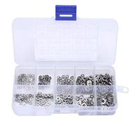 500PCS Stainless Steel Washer Assortment Kit, Flat Washers and Spring Washers M1.6 M2 M2.5 M3 M4 with Storage Box for Hardware Repair