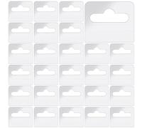 500pcs Sticky Hanging Tabs, Slot Hole Self Adhesive Hang Tabs Tag Hook Clear Sticky Hanging Tabs for Sale Items Store Retail Display (1.8x1.37 inch)