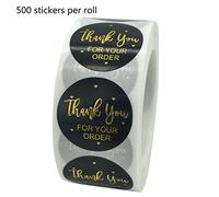 500pcs Thank You for Your Order Stickers Gold Foil Seal Label Wedding Decoration Sticker Labels Customize Rectangle