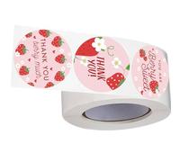 500PCS Thank You Label Adhesive Wrapping Label Strawberry Thank You Sticker for Seal Envelope Card Bag Wedding Packaging Cupcake Decoration Sticker