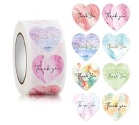 500PCS Thank You Label Heart Seal Sticker 1Inch Thank You Wrapping Sticker for Seal Envelope Card Bag Wedding Packaging Adhesive