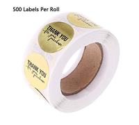 500Pcs Thank You Label Sticker 25cm Round Adhesive Sealing Sticker for Packaging Seal Envelope Card and Scrapbooking Christmas Seal Labels
