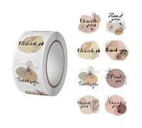 500PCS Thank You Stickers Small Business Made with Love Stickers Round Baking Kraft Sticker Stickers Self-Adhesive Label Home Made Labels for Gift Bags Christmas for Birthdays Weddings (Type8)