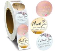 500pcs Thanks You Stickers,3.8cm/1.5inch Round Self-Adhesive Round Paper Label Stickers for Thank You Gifts Wedding Birthday Party Bags Packaging Gift Small Paper Sticker