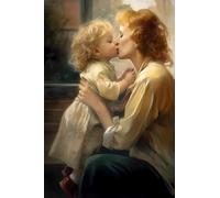 500pcs The Kissing Mother and Daughter Wooden Jigsaw Puzzle for Adults Mind Challenge Elegant Home Decor & Thoughtful Gift for Seniors & Elders