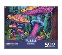 500pcs Thickened Wooden Mushroom Puzzle for Adults 500pcs Cartoon Educational Game Intellectual Game Home Decor Stress Reliever Relaxation Intelligence
