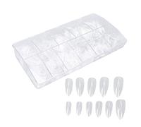 500pcs Transparent Nail Tips Professional Home Salon Portable DIY Fake False Nail Set Accessory for Women Wedding Prom Dating Plastic Material Various Sizes Storage Box Included